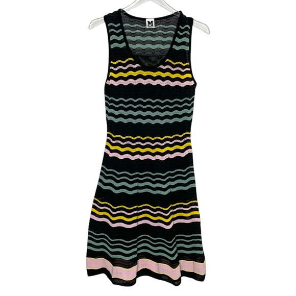 M Missoni S Womens Multicolor Crochet Knit Wave Dress Swing Lined Designer - Picture 2 of 8